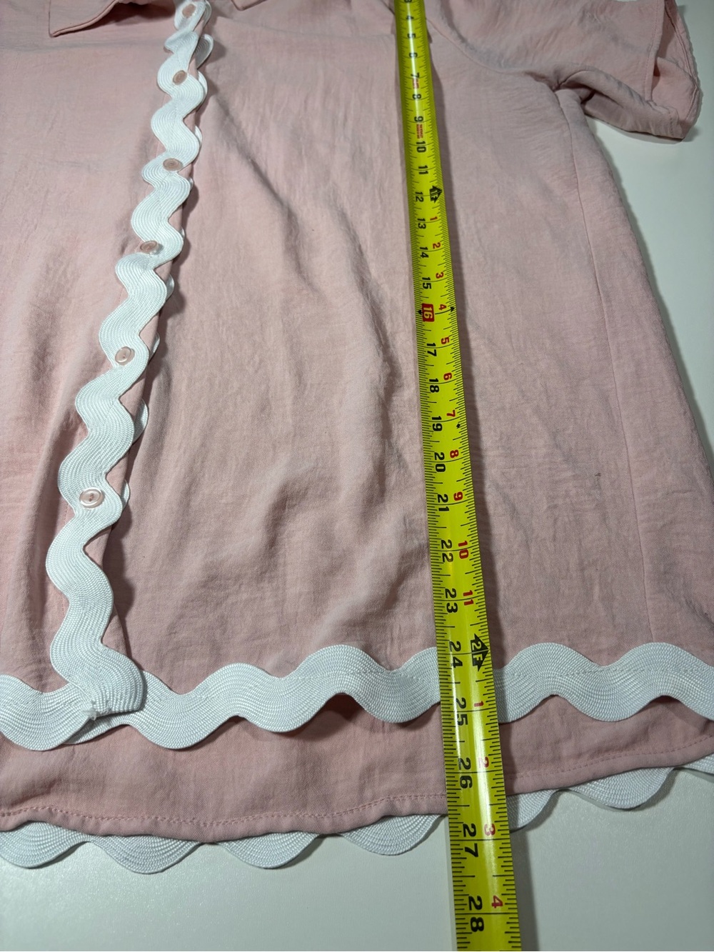 Timing Women’s Pink Ric Rac Trim Button Down Blouse Large Preppy Cottagecore - Picture 10 of 12